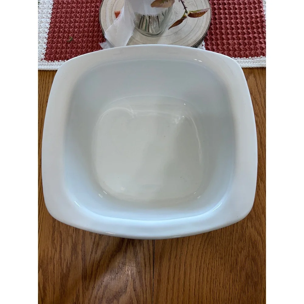 Corning Ware Cornflower Blue Dutch Oven with Lid Vintage White Square